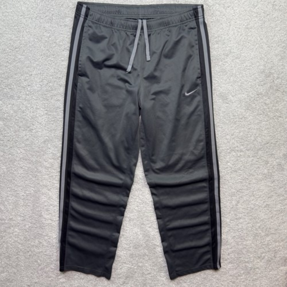 Nike Mens Gray Black Stripe Athletic Training Pants Joggers Size Large L